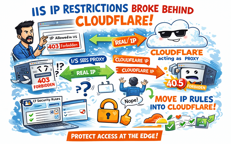 Why IIS IP Restrictions Break Behind Cloudflare (and How to Fix It)